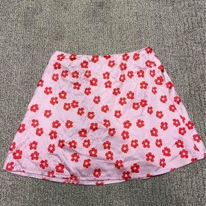 Oh Polly womens pink floral skirt size 0